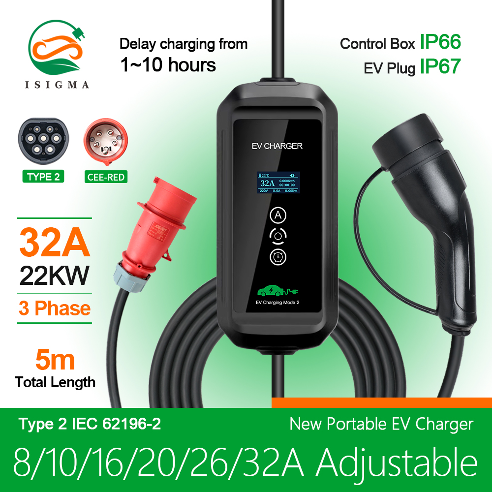 Ev Charger Type 2 22Kw 32A 3 Phase - Зарядное устройство для электромобилей 22 кВт,