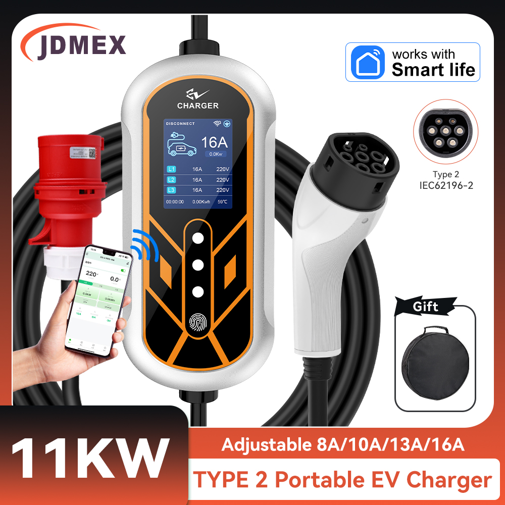 Type 2 Portable Ev Charger 11Kw Cee - JDMEX 11 кВт Type2 EV Зарядное