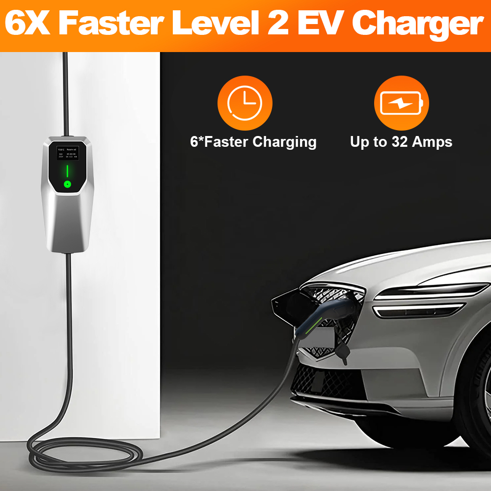 J1772 Evse 32A Level 2 Charger - Зарядное устройство Junsun 32A для электромобилей,