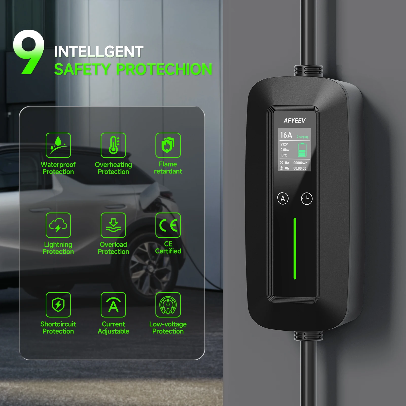 11KW 16A 3-фазное портативное  – обзор и цена Type 2 Portable Ev Charger 11Kw Cee