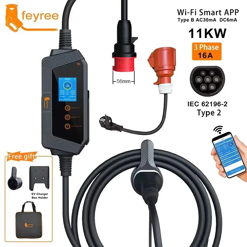 Портативное зарядное устройств – обзор и цена Type 2 Portable Ev Charger 11Kw Cee
