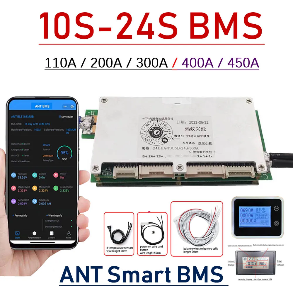 Умная Bluetooth BMS 10S ~ 24S  – обзор и цена Smart Bms 24S 200A Bluetooth Lifepo4