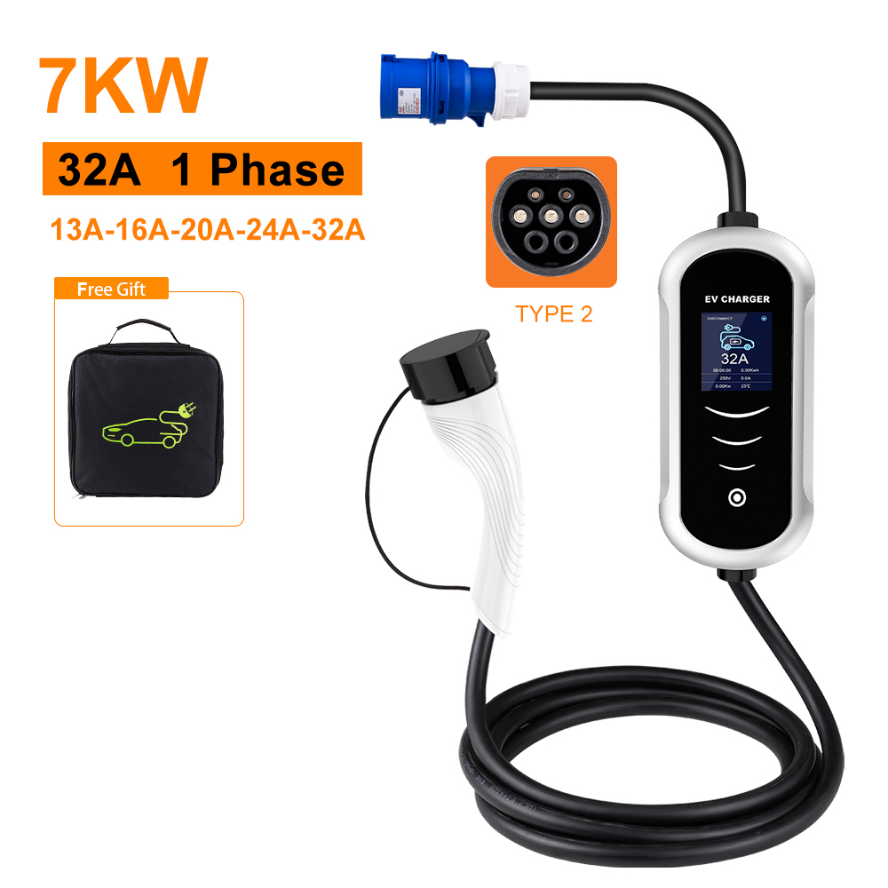 Портативное зарядное устройств – обзор и цена Type 2 Portable Ev Charger 11Kw Cee
