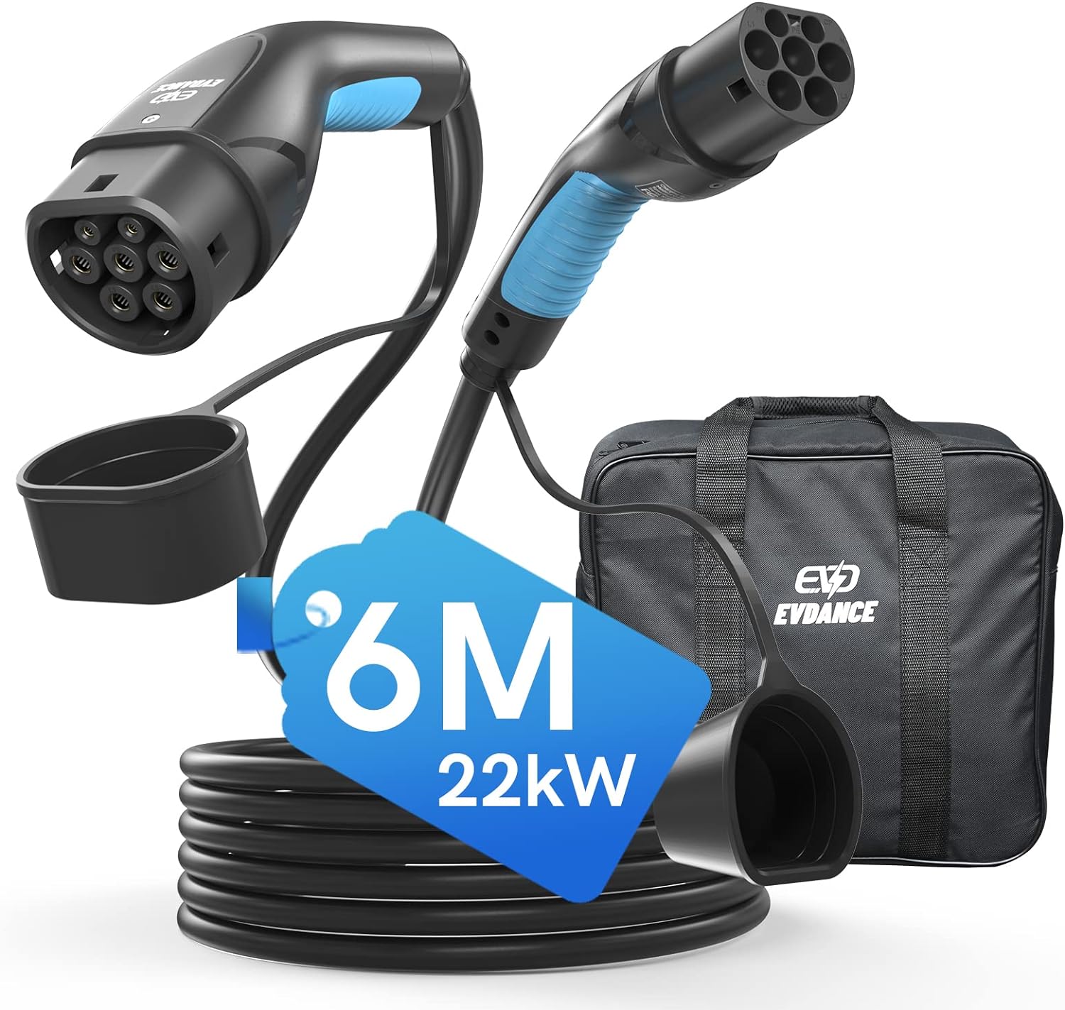 EVDANCE 6/8/10M Кабель для зар – обзор и цена Ev Charger Type 2 22Kw 32A 3 Phase