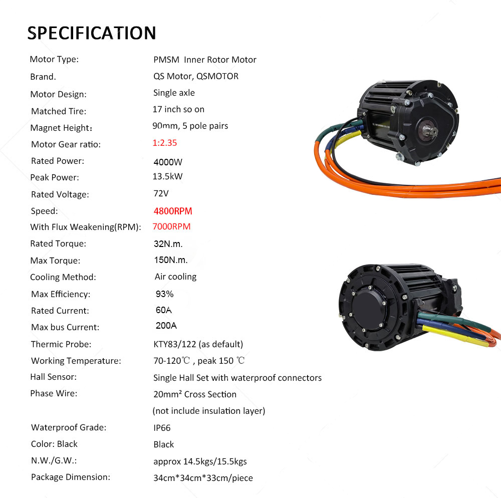 Двигатель QS 90H 138 4000W V3  – обзор и цена Fardriver Nd72850 Controller